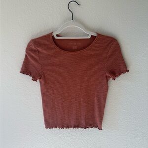 American Eagle Outfitters Women's Ribbed Basic T-Shirt